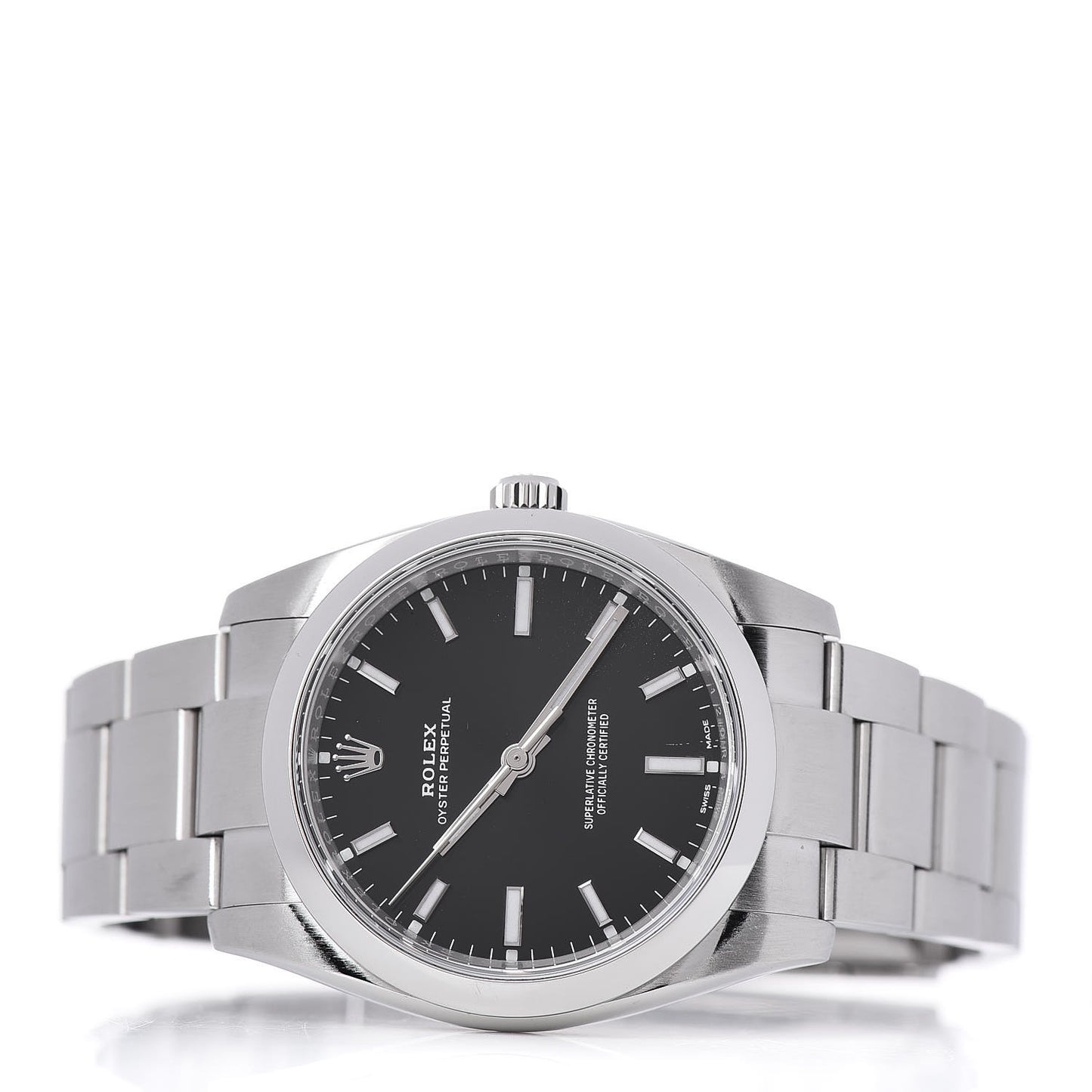 Stainless Steel 34mm Oyster Perpetual Watch Black 114200