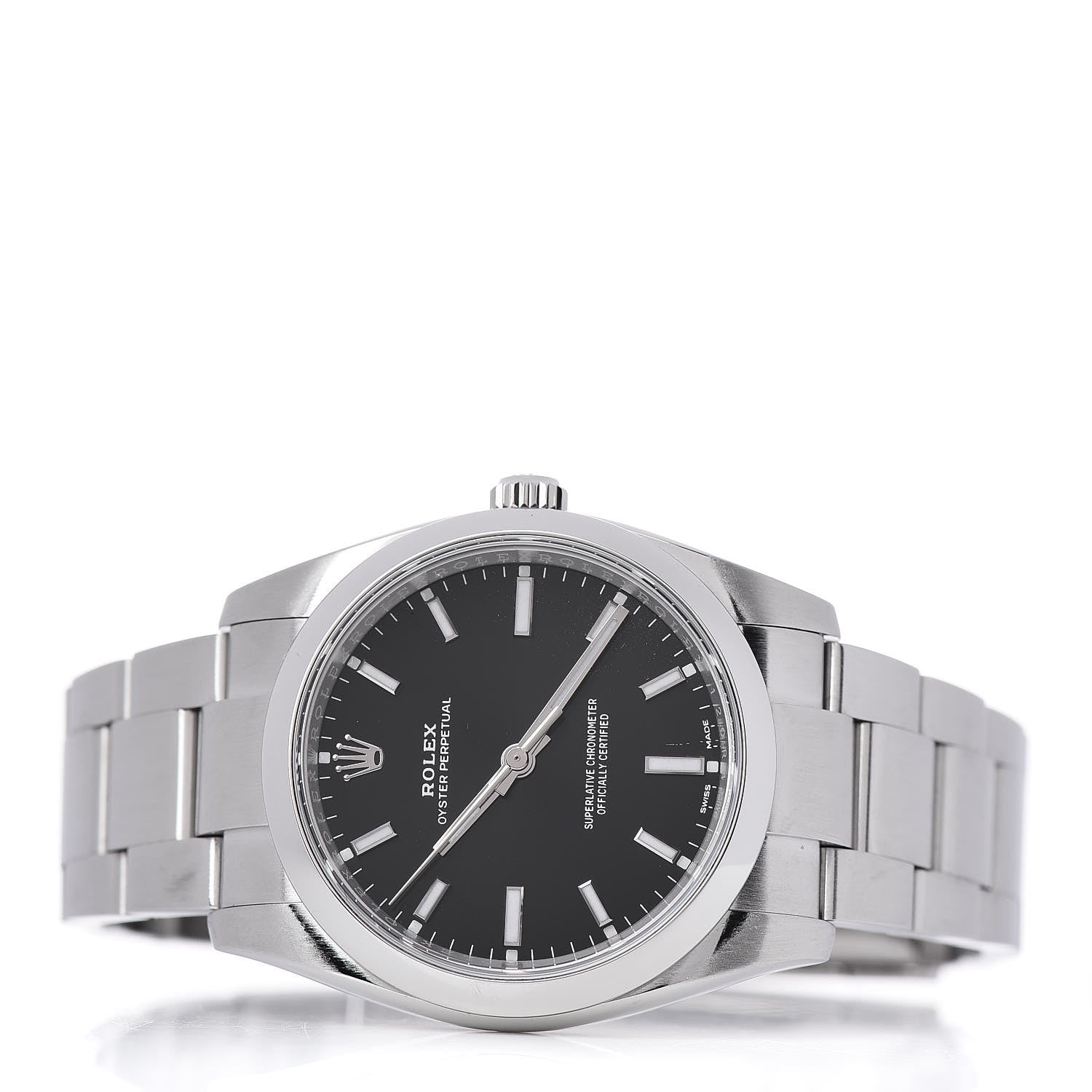 Rolex Stainless Steel 34mm Oyster Perpetual Watch Black 114200 3 of 6