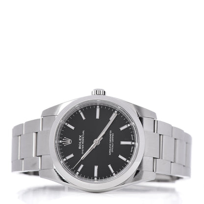 Rolex Stainless Steel 34mm Oyster Perpetual Watch Black 114200 3 of 6