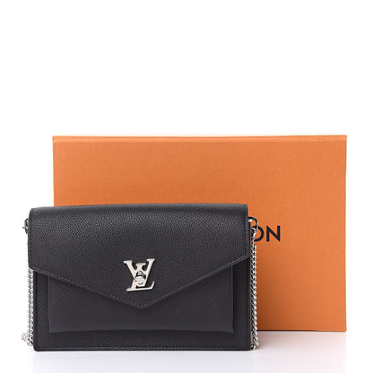 Louis Vuitton Soft Calfskin My Lockme Chain Pochette Black 9 of 9