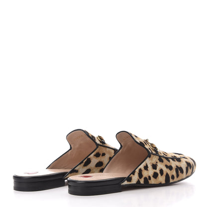 Gucci Calf Hair Leopard Print Womens Princetown Slippers 38.5 Naturale Black 4 of 10