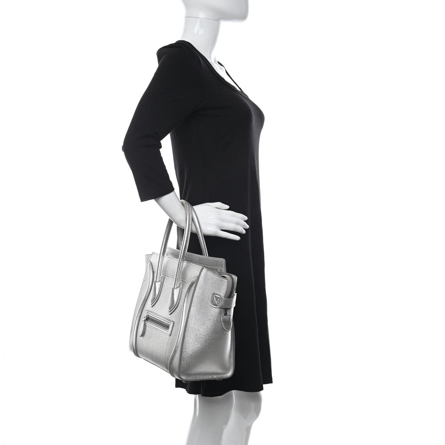 Laminated Lambskin Micro Luggage Silver