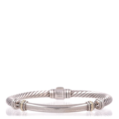 David Yurman Sterling Silver 14K Yellow Gold Metro Cable Bracelet 1 of 5