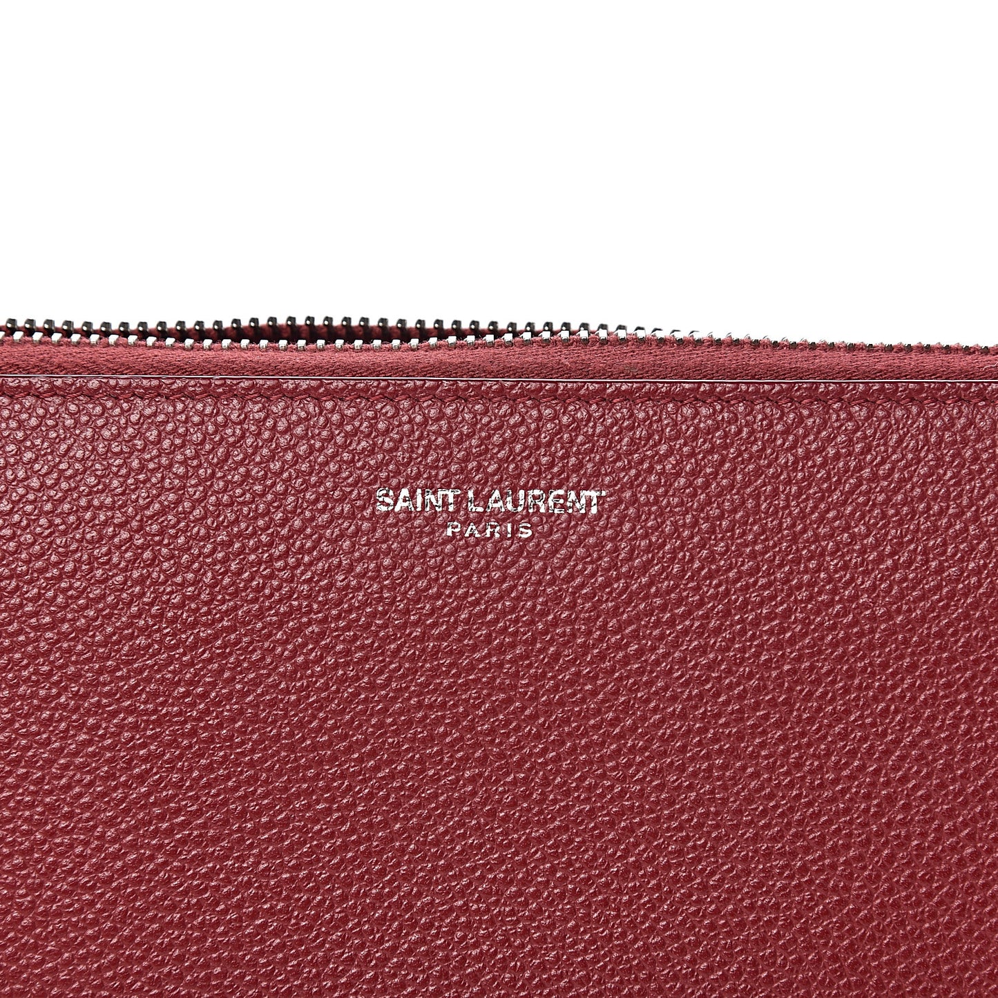Grained Calfskin Rive Gauche Zip Around Wallet Palissandre