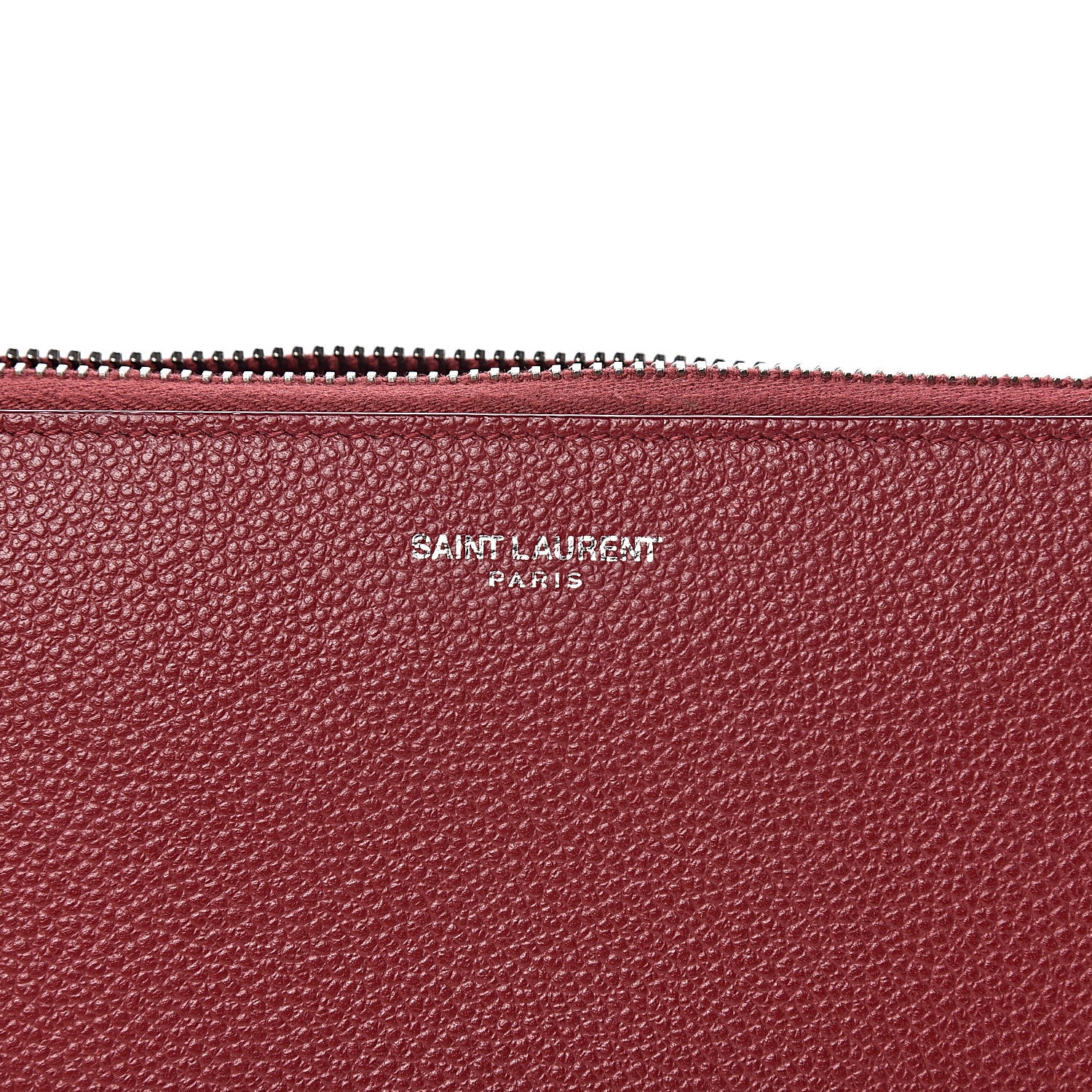 Saint Laurent Grained Calfskin Rive Gauche Zip Around Wallet Palissandre 6 of 9