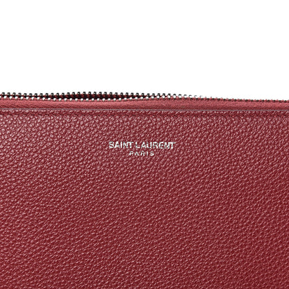 Saint Laurent Grained Calfskin Rive Gauche Zip Around Wallet Palissandre 6 of 9