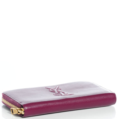 Saint Laurent Chevre Belle De Jour Zip Around Wallet Dark Pink 5 of 14