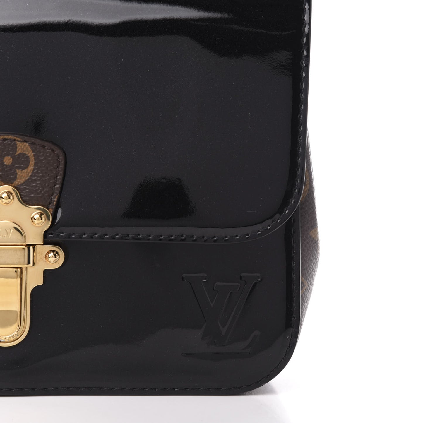 Patent Calfskin Monogram Cherrywood BB Black