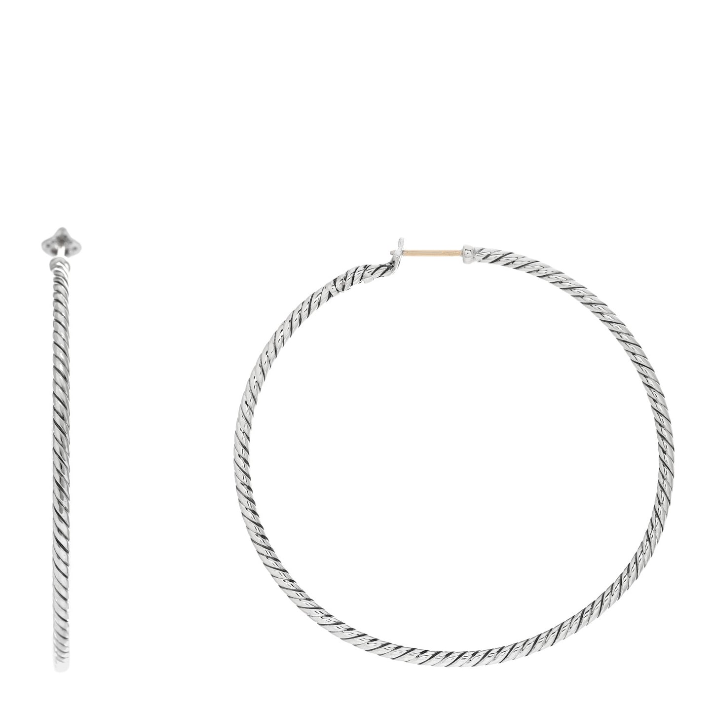 Sterling Silver Extra Large Cable Classics Hoop Earrings