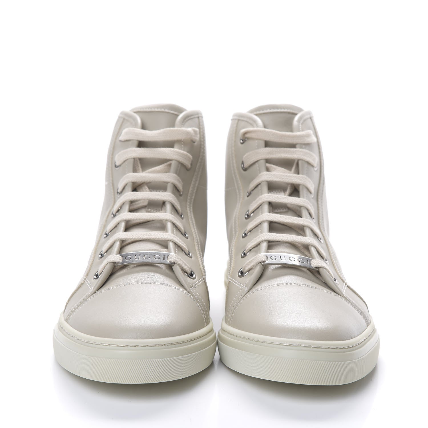 Gucci Calfskin Womens High Top Sneakers 40 Mystic White 2 of 9