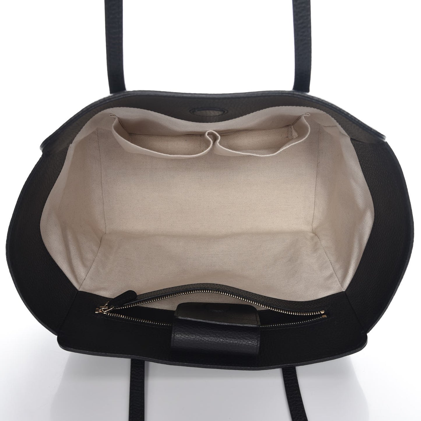 Pebbled Calfskin Small Swing Tote Black