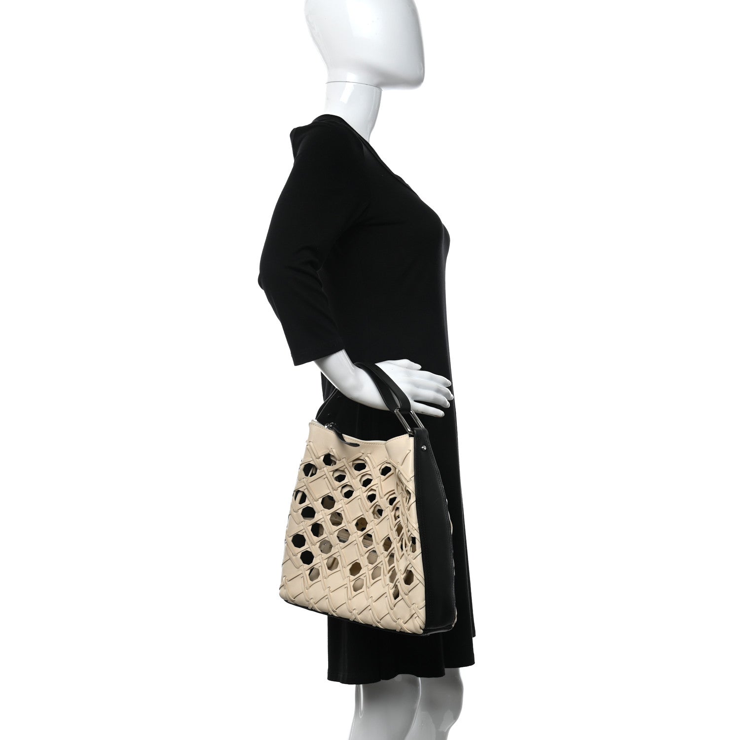 3.1 Phillip Lim Lambskin Cutout Quill Triangle Bag Milk 2 of 11