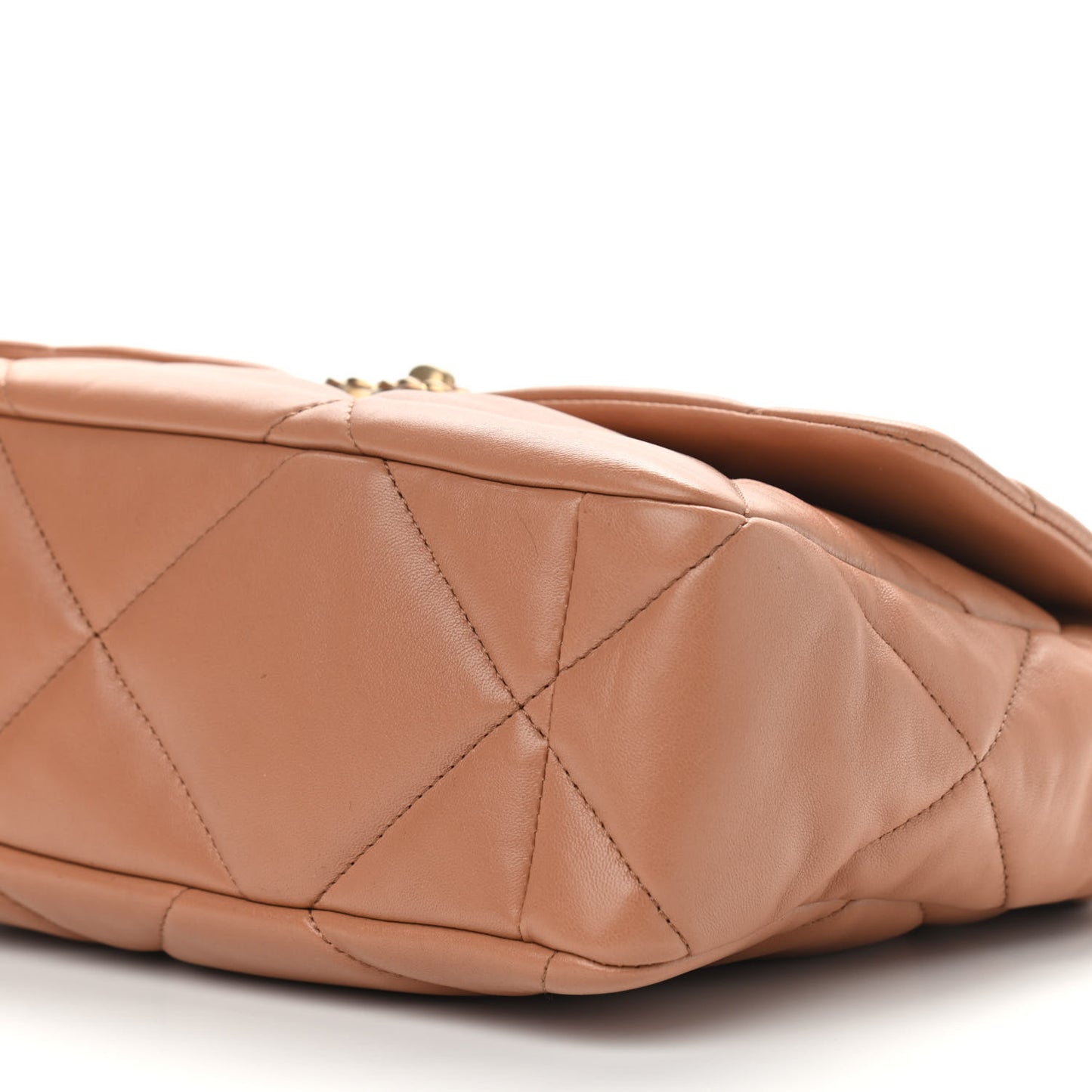 Lambskin Quilted Large Chanel 19 Flap Brown
