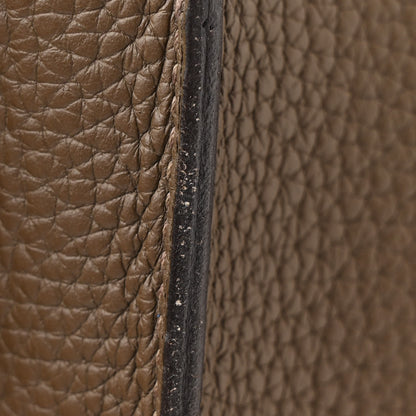 Hermes Taurillon Clemence Verso Steve Caporal Messenger Cacao Bleu Izmir 12 of 17