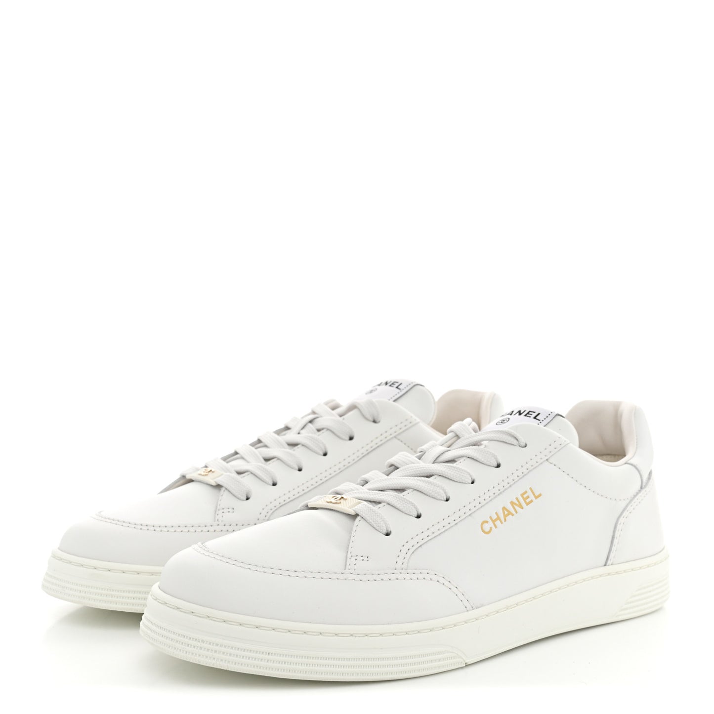 Calfskin Mens CC Sneakers 43 White