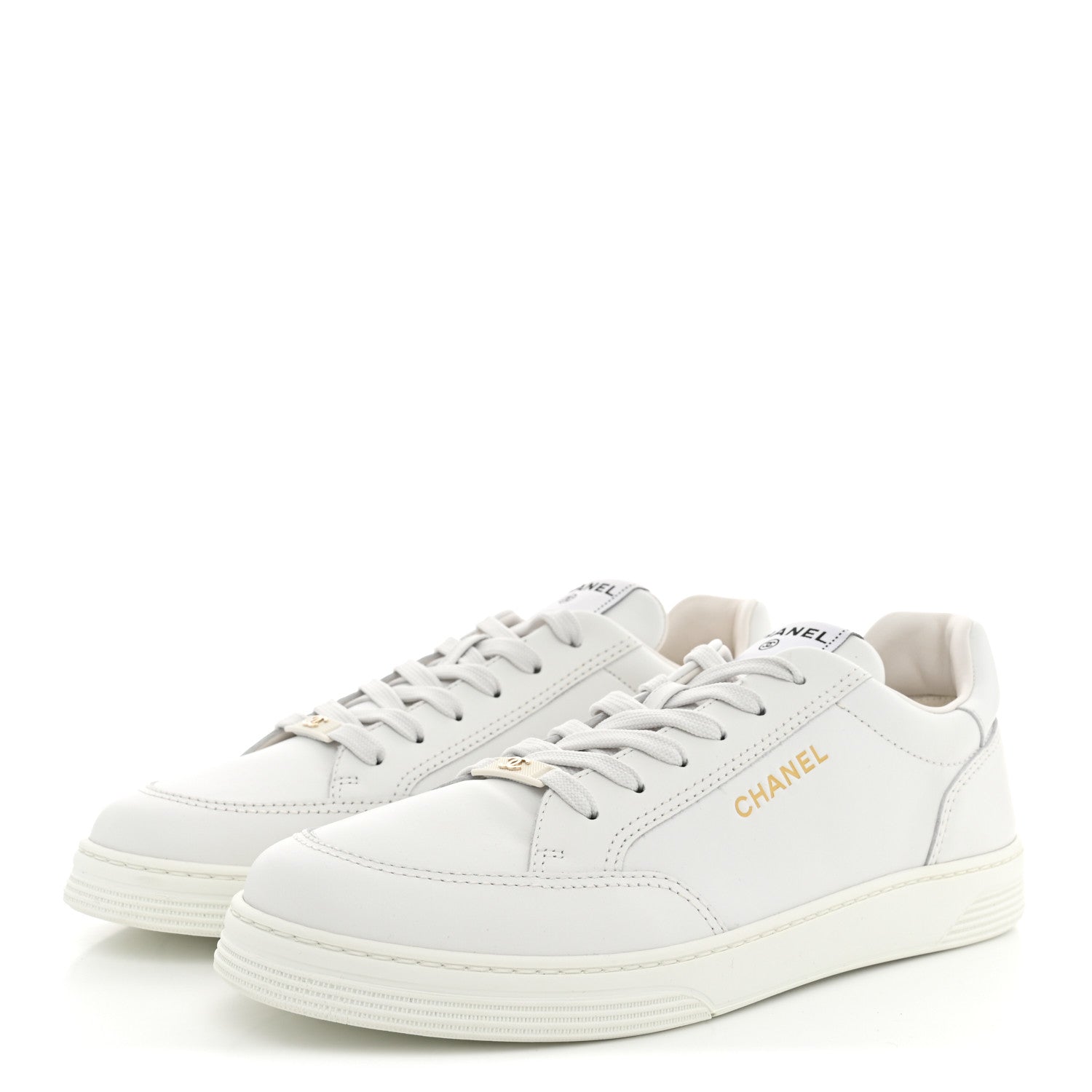 Chanel Calfskin Mens CC Sneakers 43 White 4 of 9