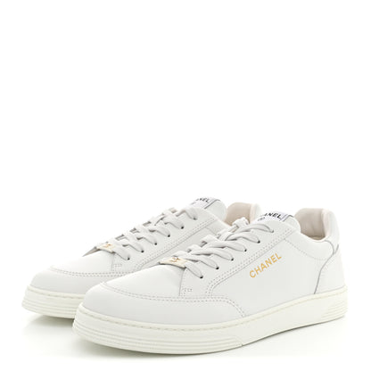 Chanel Calfskin Mens CC Sneakers 43 White 4 of 9