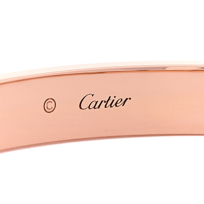 Cartier 18K Pink Gold 4 Diamond LOVE Bracelet 19 6 of 7