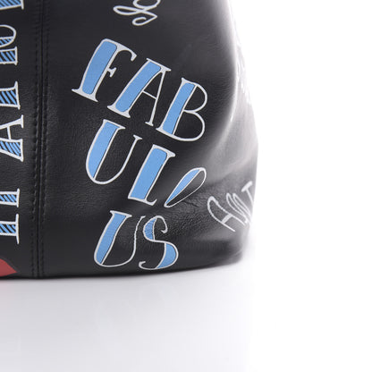 Dolce & Gabbana Calfskin Graffiti Printed Tote Black 11 of 11