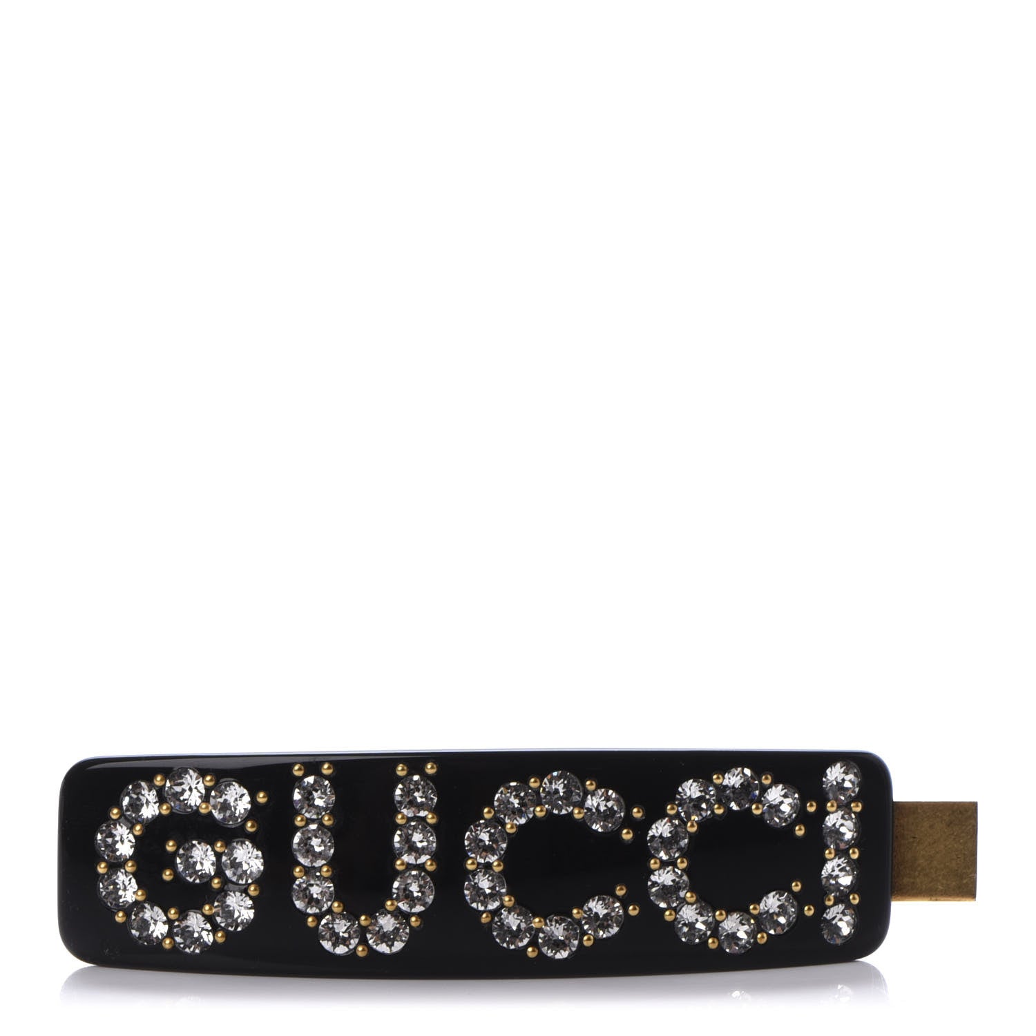 Gucci Resin Crystal Single Hair Barrette Black 1 of 4