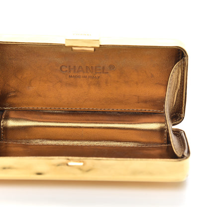 Chanel Hammered Metal Gold Bar Clutch 5 of 9