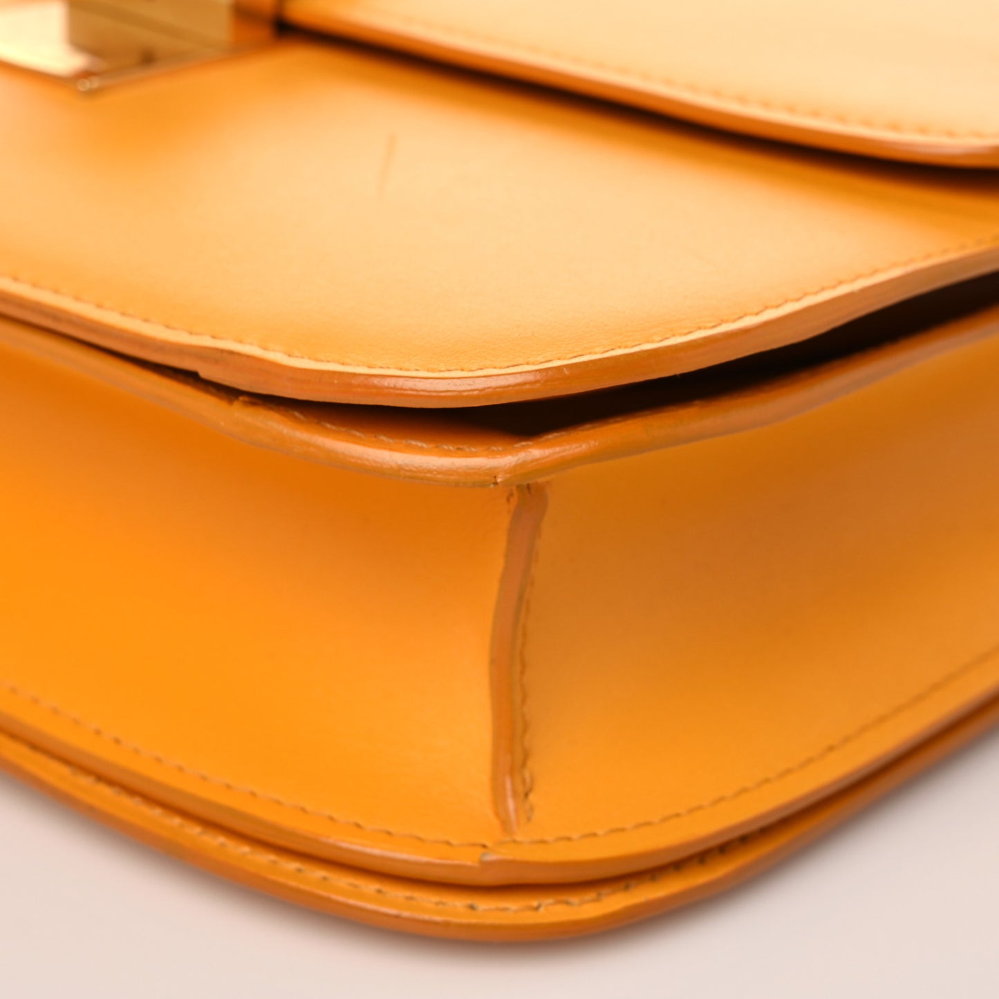 Box Calfskin Medium Classic Box Flap Bag Orange