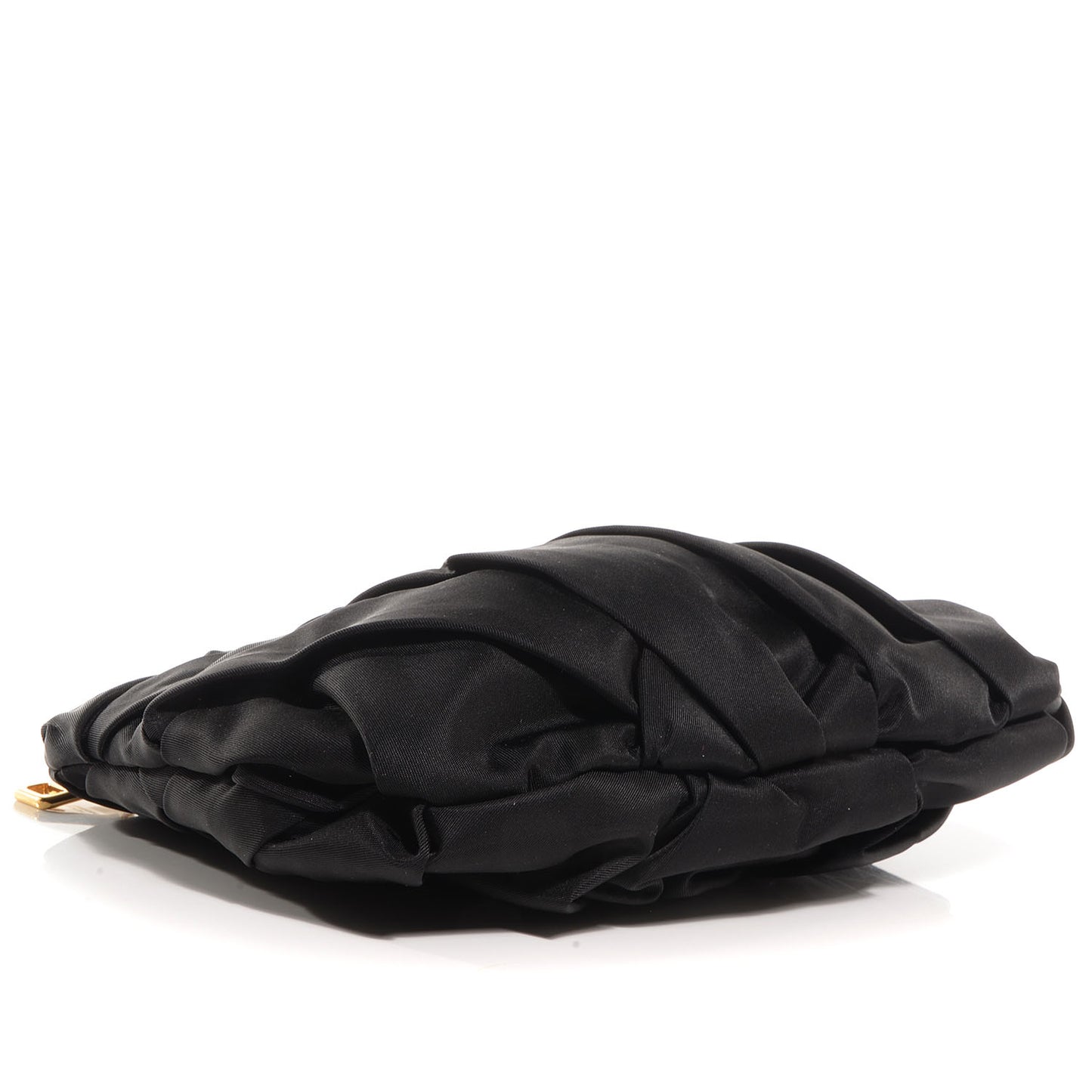Tessuto Nylon Origami Pleated Clutch Wristlet Nero Black