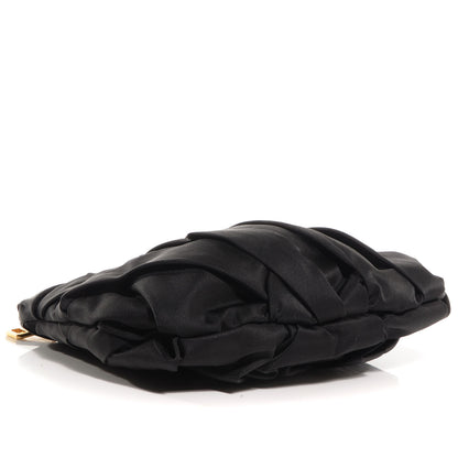 Prada Tessuto Nylon Origami Pleated Clutch Wristlet Nero Black 4 of 9
