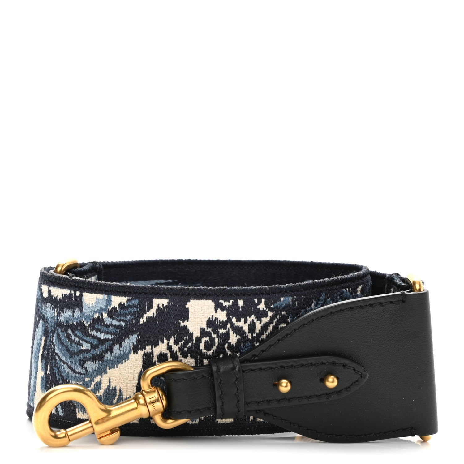 Christian Dior Canvas Embroidered Palm Tree Shoulder Strap Blue Multicolor 1 of 4