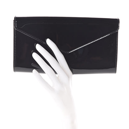 Saint Laurent Patent Y-Mail Clutch Black 2 of 6