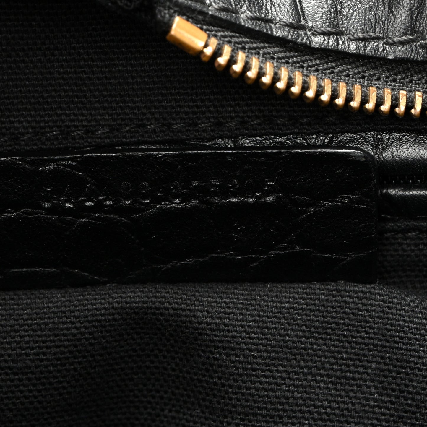 Calfskin Crocodile Embossed Large Skull Padlock Zip Around Tote Black