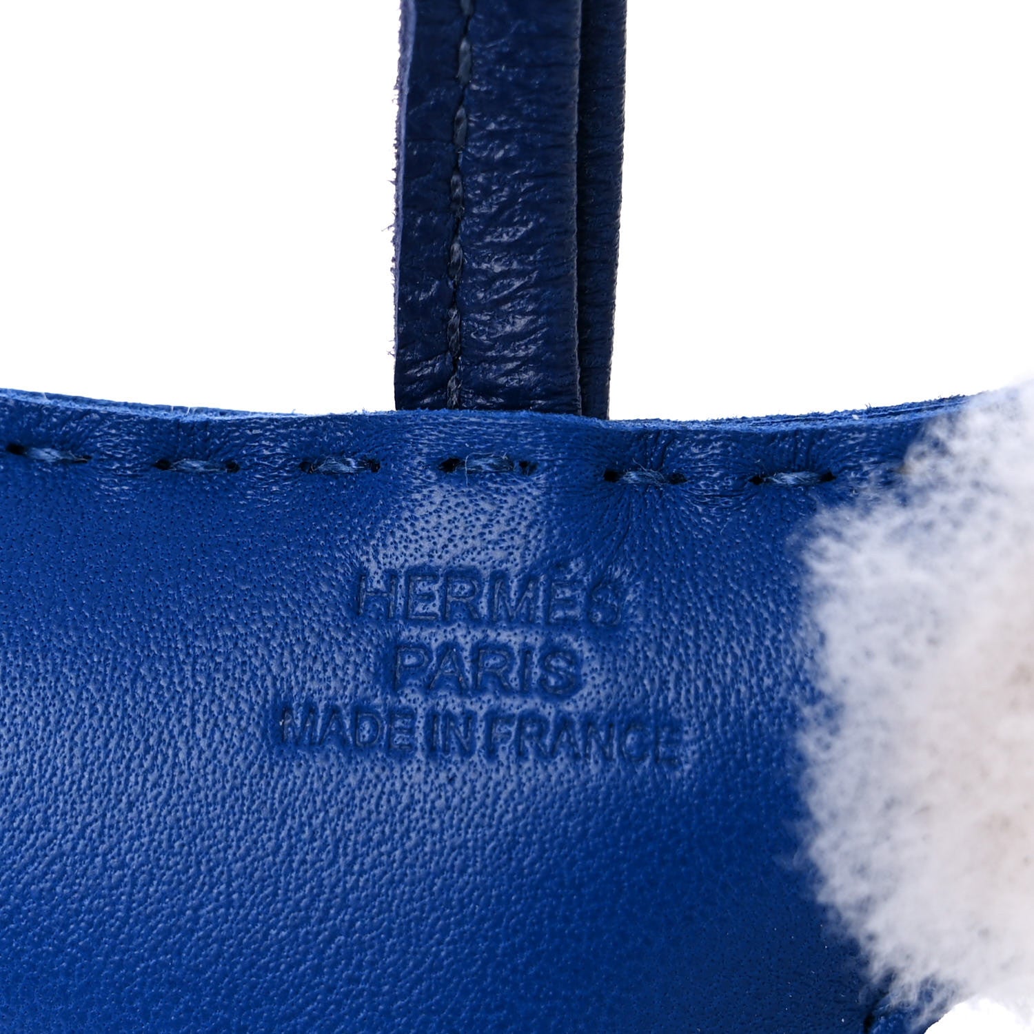 Hermes Milo Lambskin Shearling Budy Charm Bleu Saphir 3 of 4