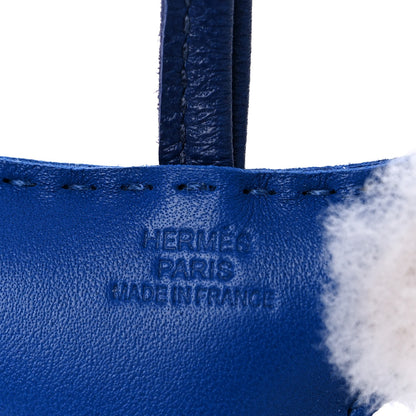 Hermes Milo Lambskin Shearling Budy Charm Bleu Saphir 3 of 4