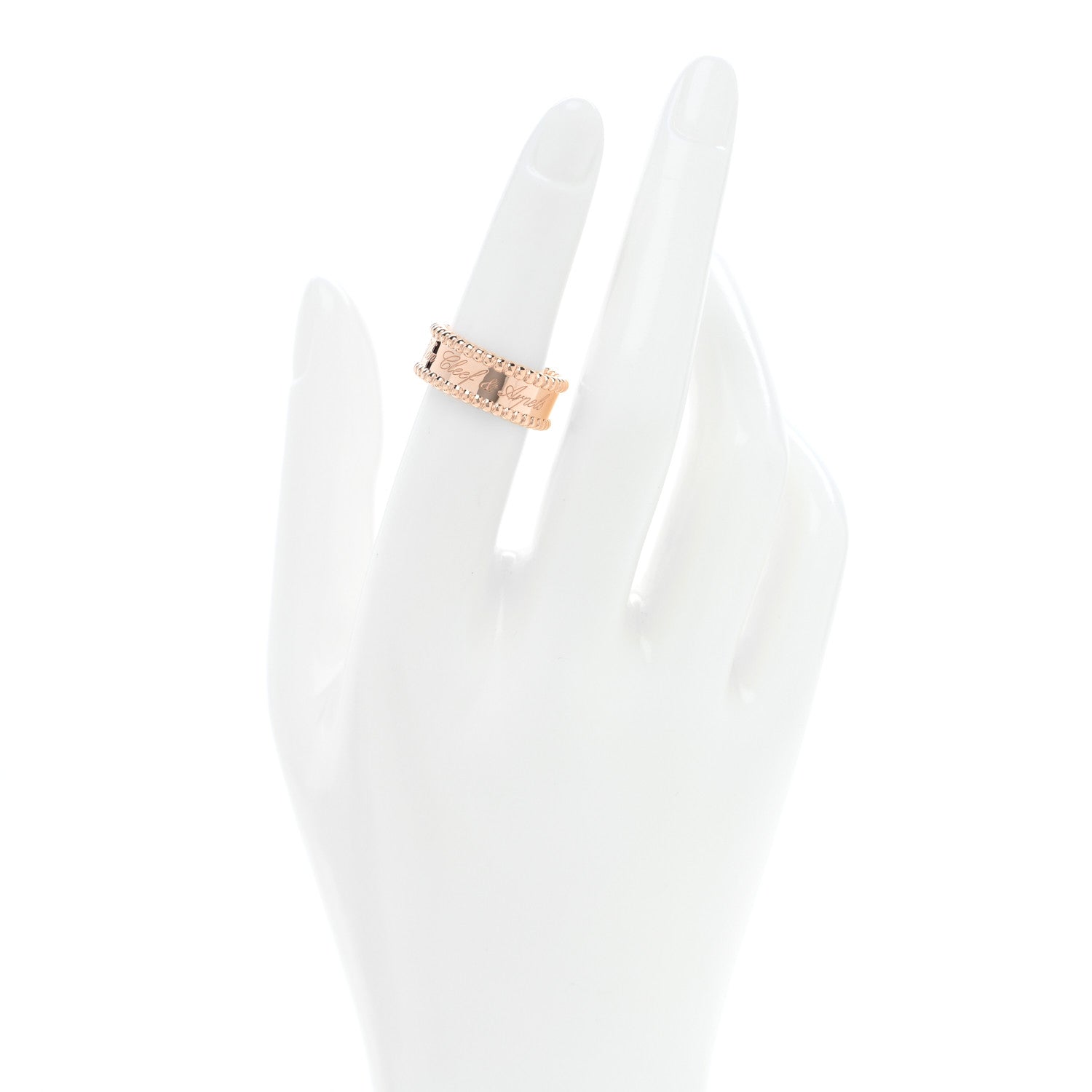 Van Cleef & Arpels 18K Rose Gold Perlee Signature Ring 52 6 2 of 5