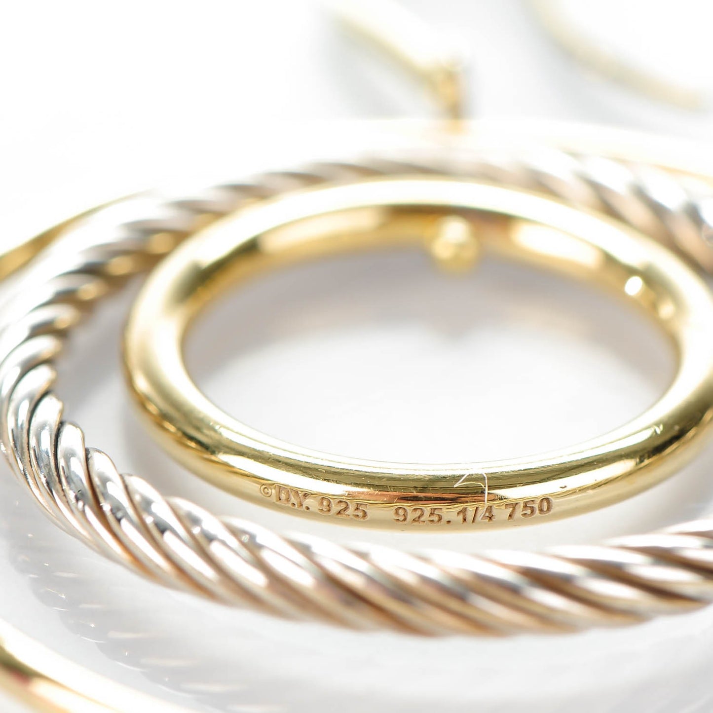 Sterling Silver 18K Yellow Gold Mobile Triple Circle Earrings