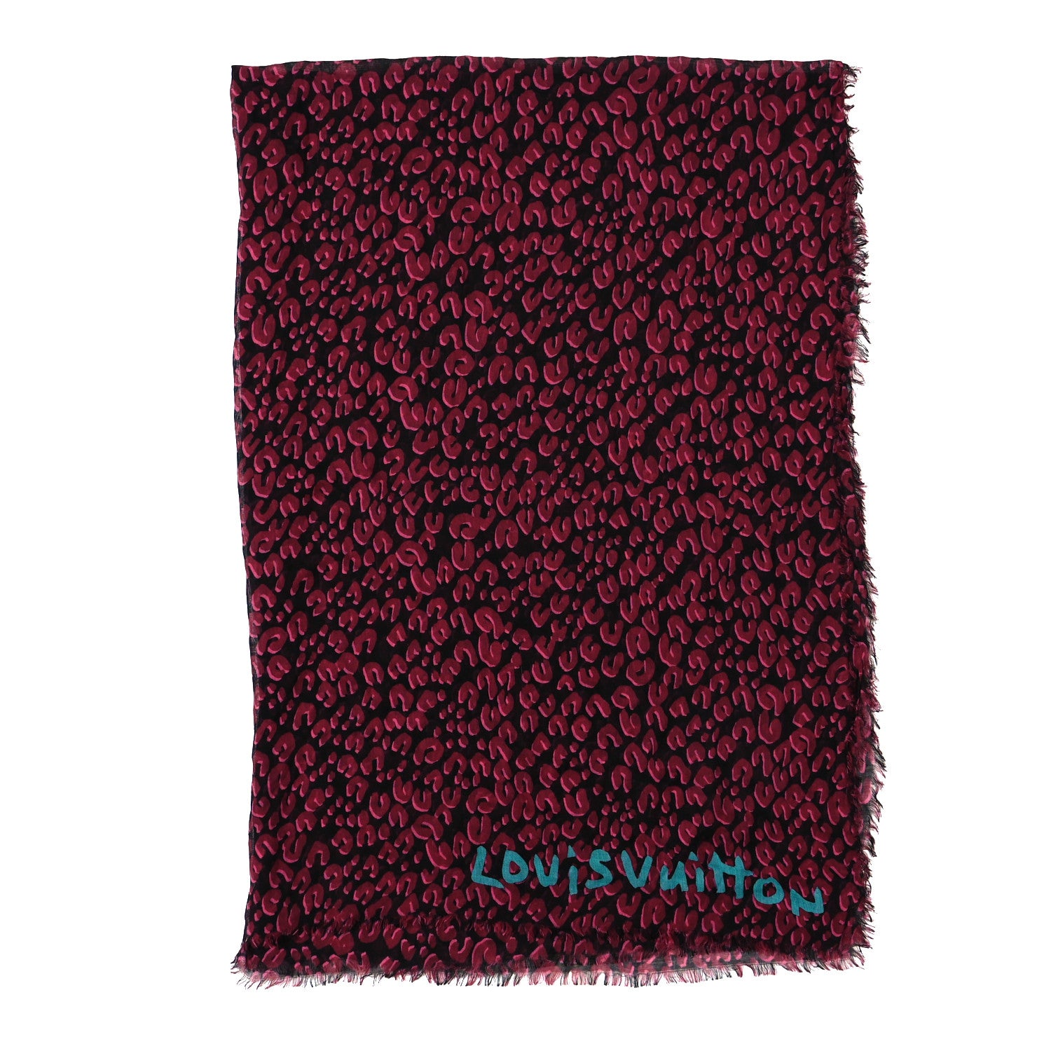 Louis Vuitton Cashmere Silk Sprouse Leopard Stole Scarf 2 of 3