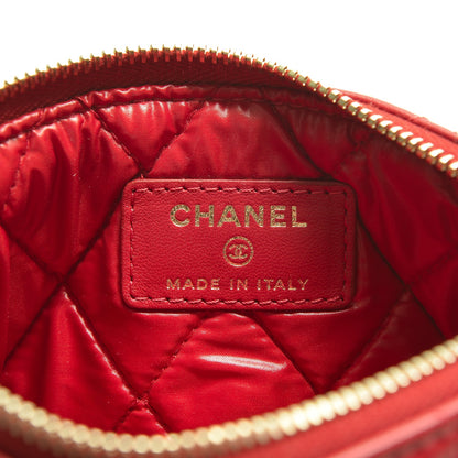 Chanel Lambskin Quilted Small Casino Cosmetic Case Red 6 of 6