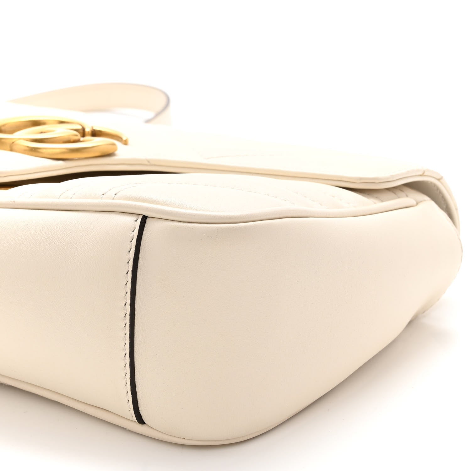 Gucci Calfskin Matelasse Small GG Marmont Shoulder Bag White 9 of 10