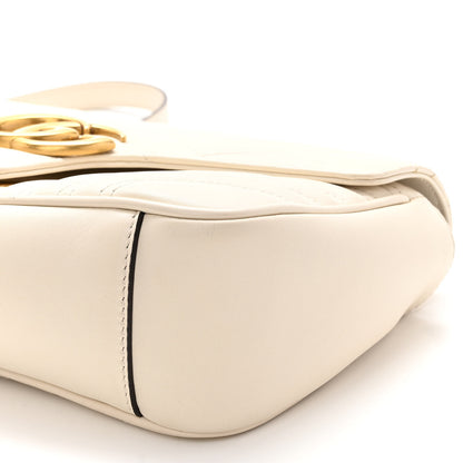 Gucci Calfskin Matelasse Small GG Marmont Shoulder Bag White 9 of 10
