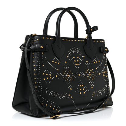 Burberry Smooth Calfskin Riveted Medium Banner Tote Black 3 of 11