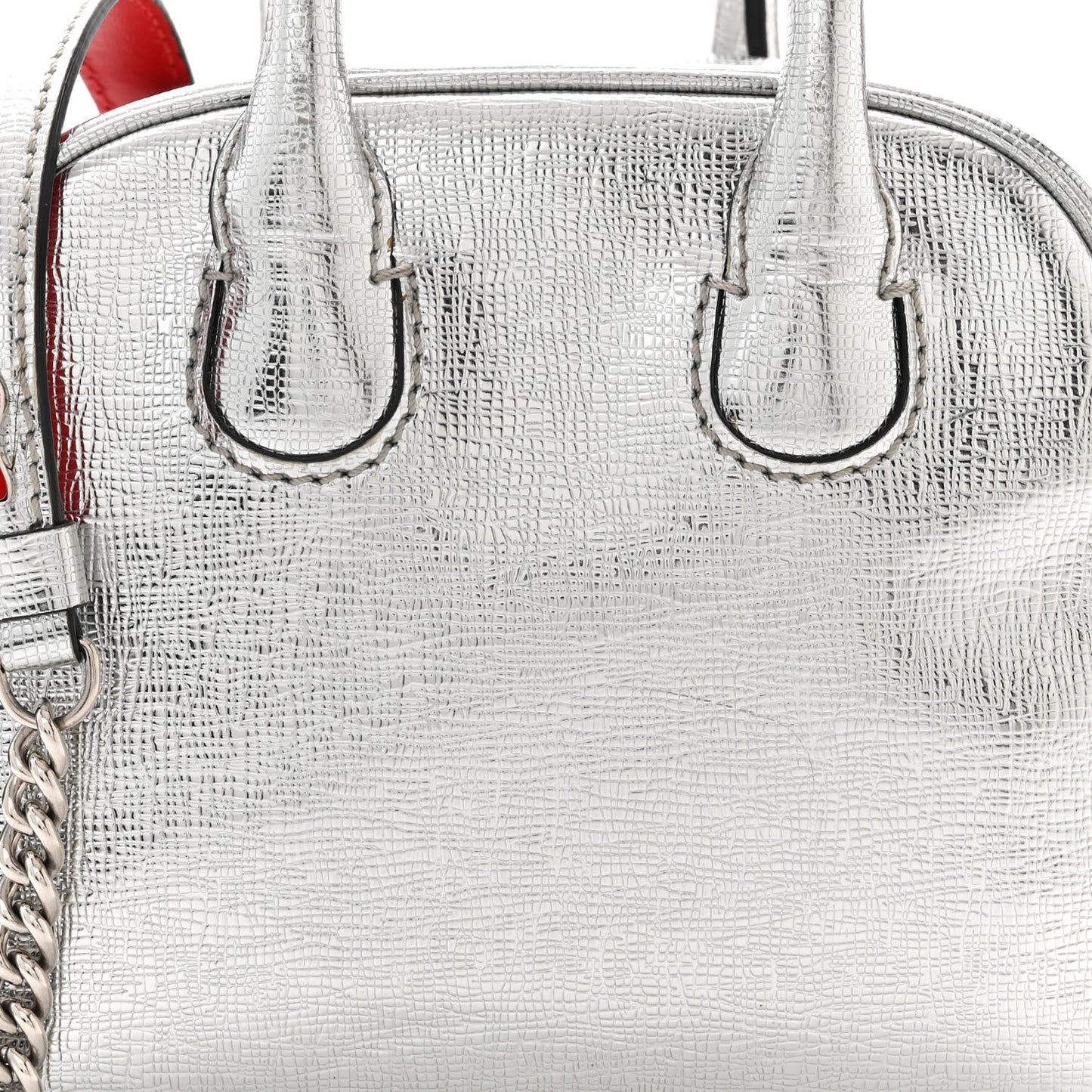 Calfskin Paris Nano Collage Marie Jane Tote Silver
