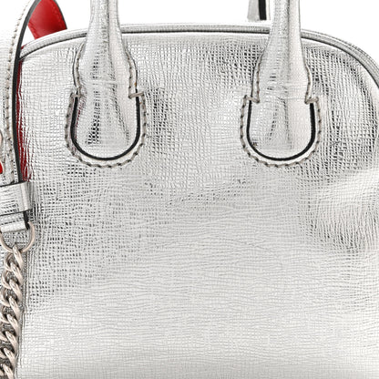 Christian Louboutin Calfskin Paris Nano Collage Marie Jane Tote Silver 8 of 10