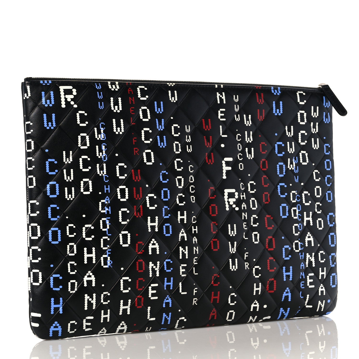 Chanel Lambskin Quilted Large Data Center Cosmetic Case Black 3 of 10