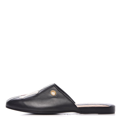 Gucci X MLB Lambskin NY Yankees Embroidered Mens GG Slippers 10 Black 1 of 11