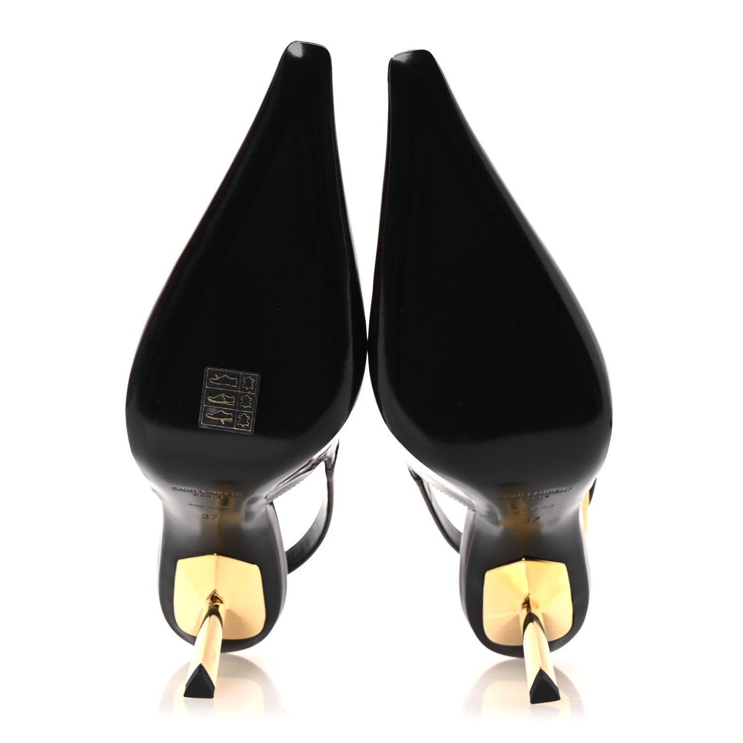 Saint Laurent Glazed Calfskin Lee 75 Slingback Pumps 37 Marron Glace 7 of 13