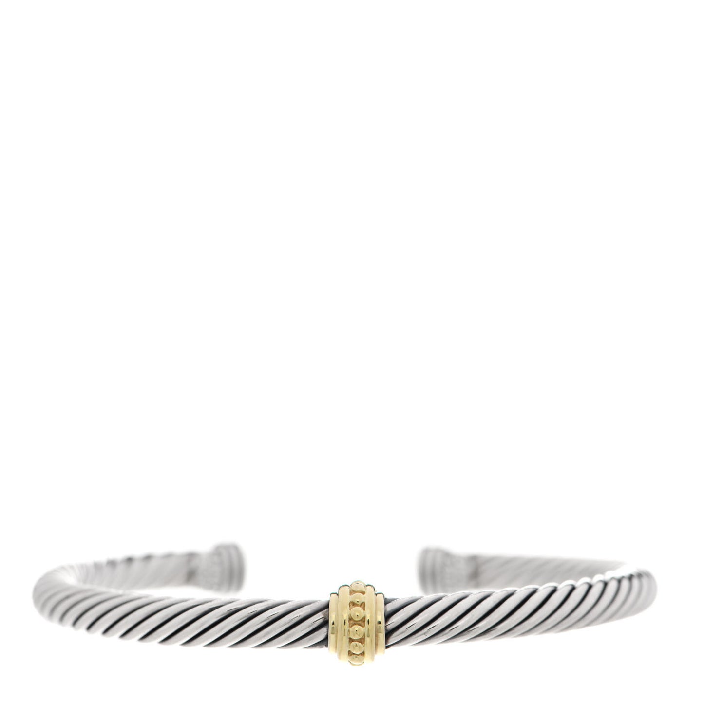 Sterling Silver 14K Yellow Gold 5mm Cable Classics Single Station Bracelet