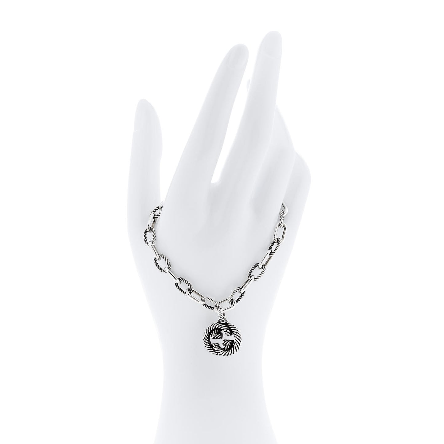 Sterling Silver Interlocking G Charm Bracelet