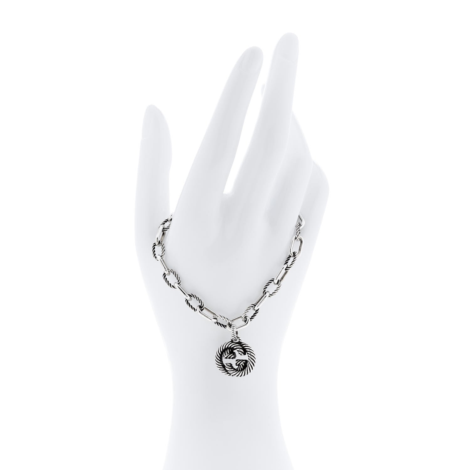 Gucci Sterling Silver Interlocking G Charm Bracelet 2 of 5