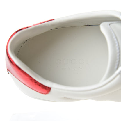 Gucci Calfskin Ayers Web Womens Ace Bow Lace Sneakers 37 White 9 of 13