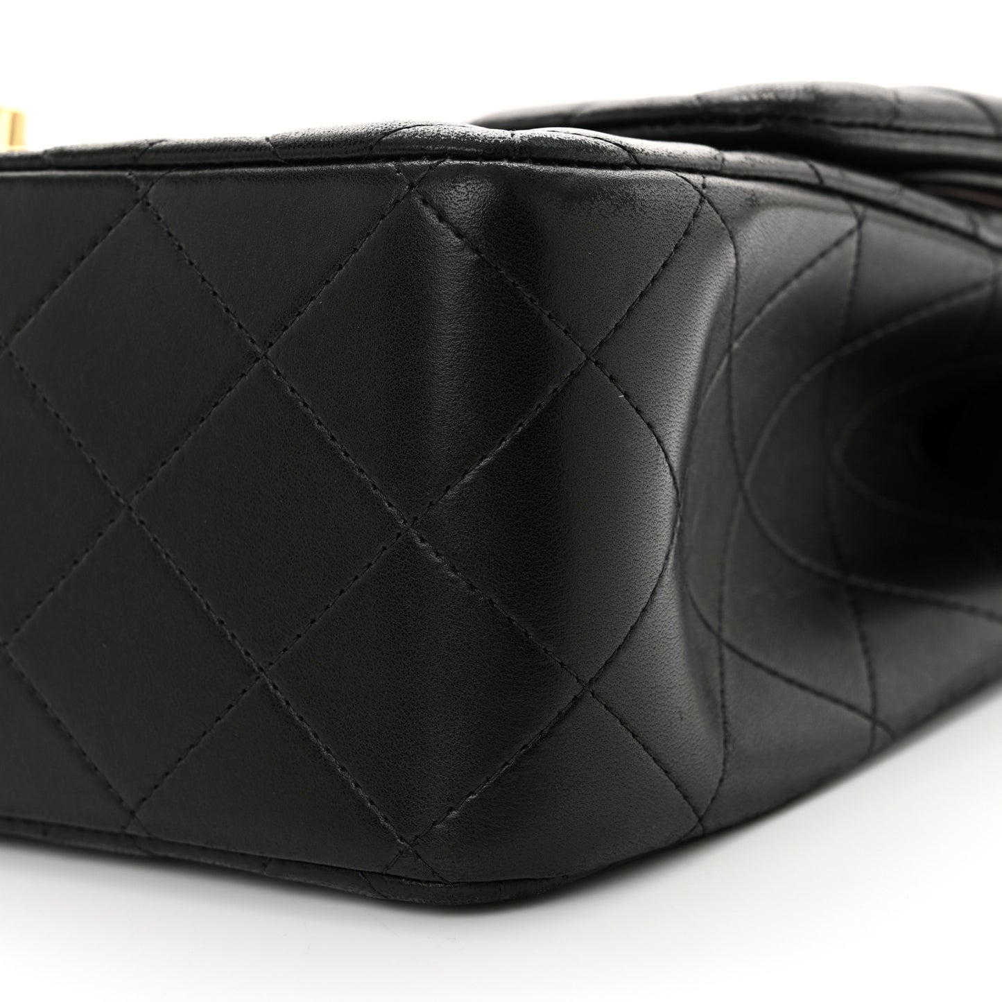 Lambskin Quilted Jumbo Double Flap Black